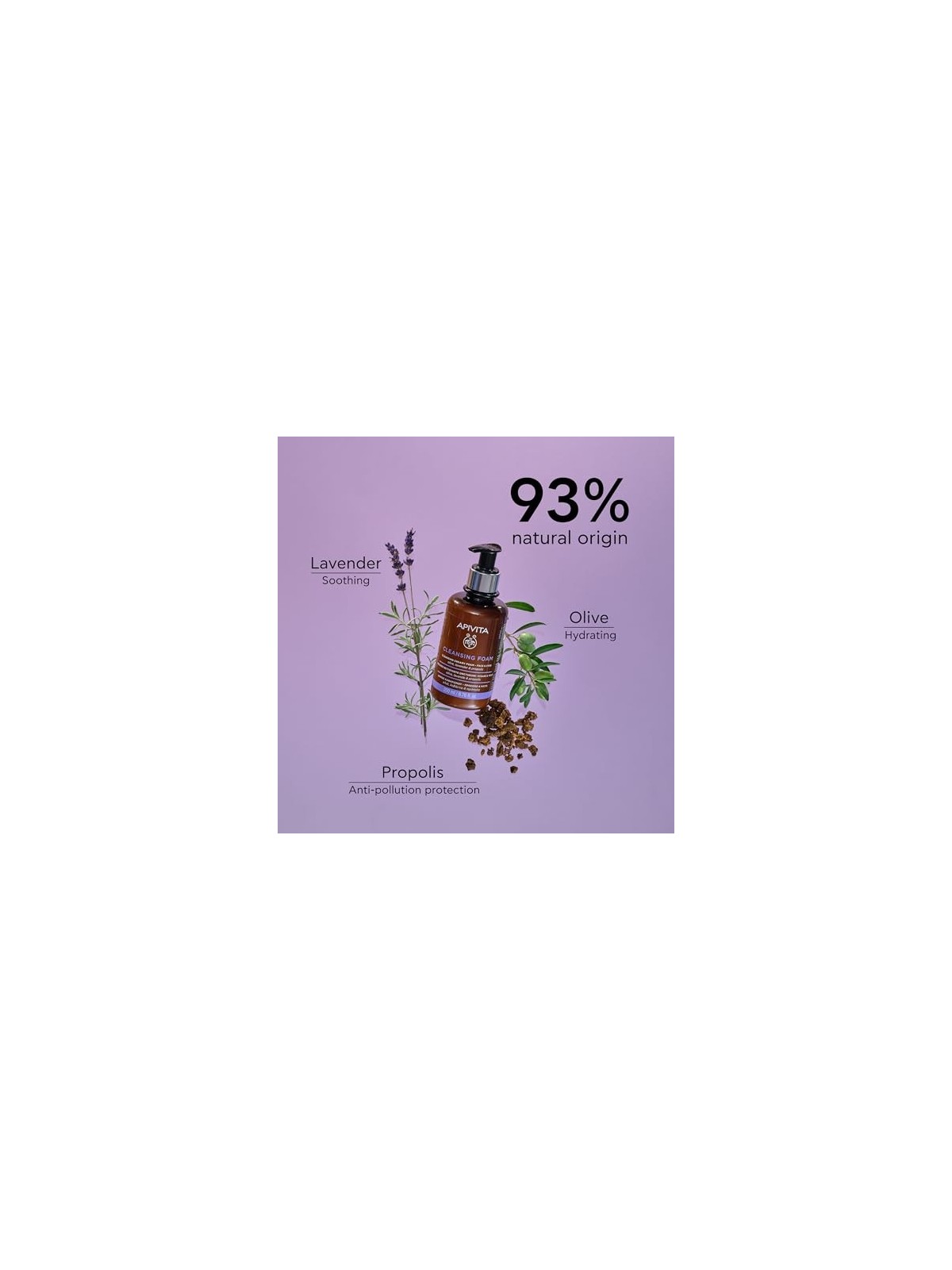 Crema Schiumosa Detergente Viso/Occhi Apivita con oliva e lavanda 300ml
