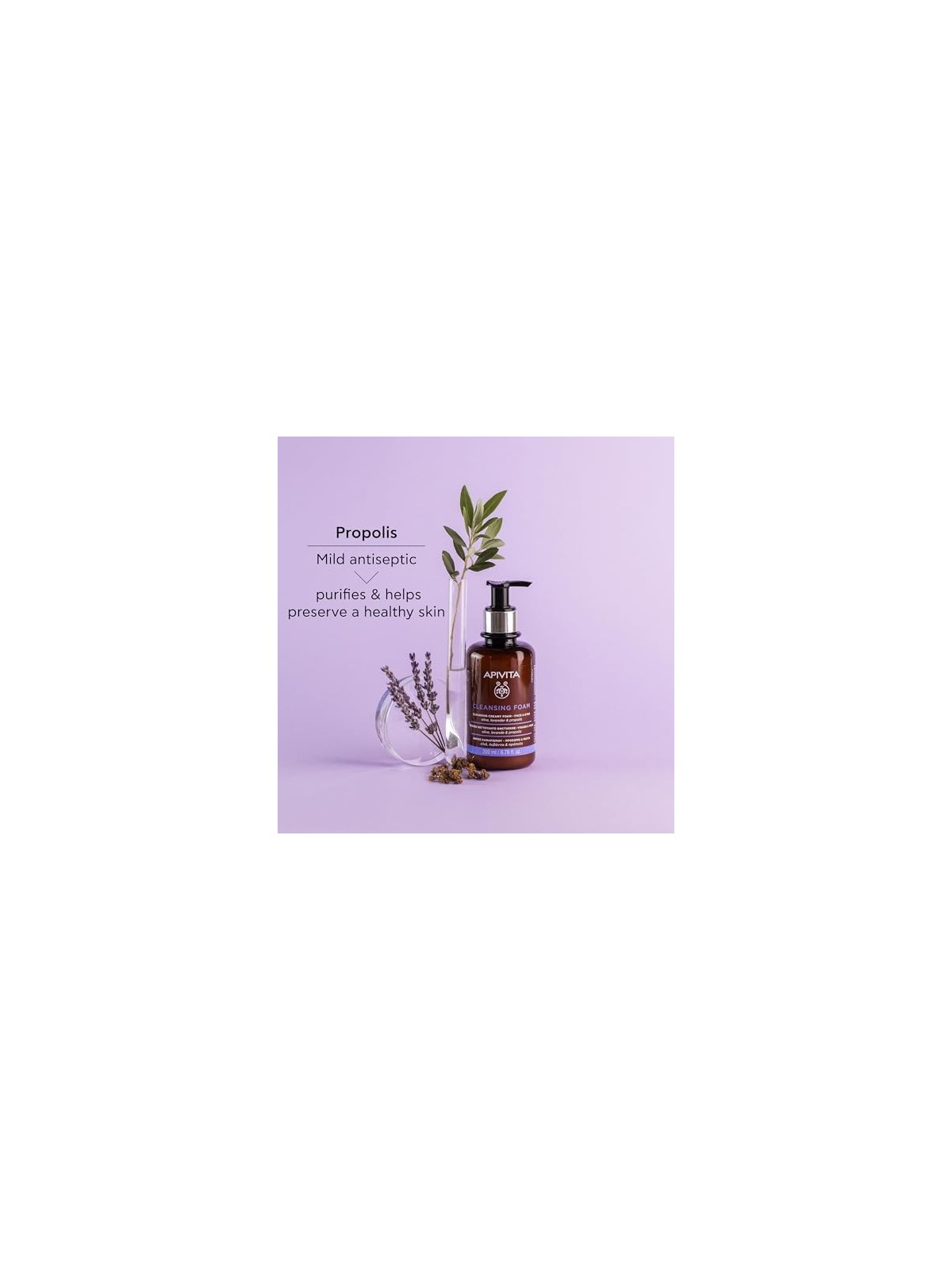Crema Schiumosa Detergente Viso/Occhi Apivita con oliva e lavanda 300ml
