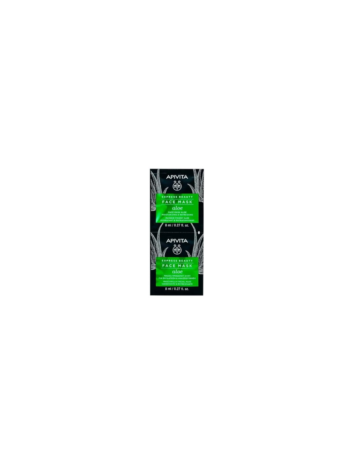 Maschera idratante rinfrescante con aloe Apivita 2 x 8ml