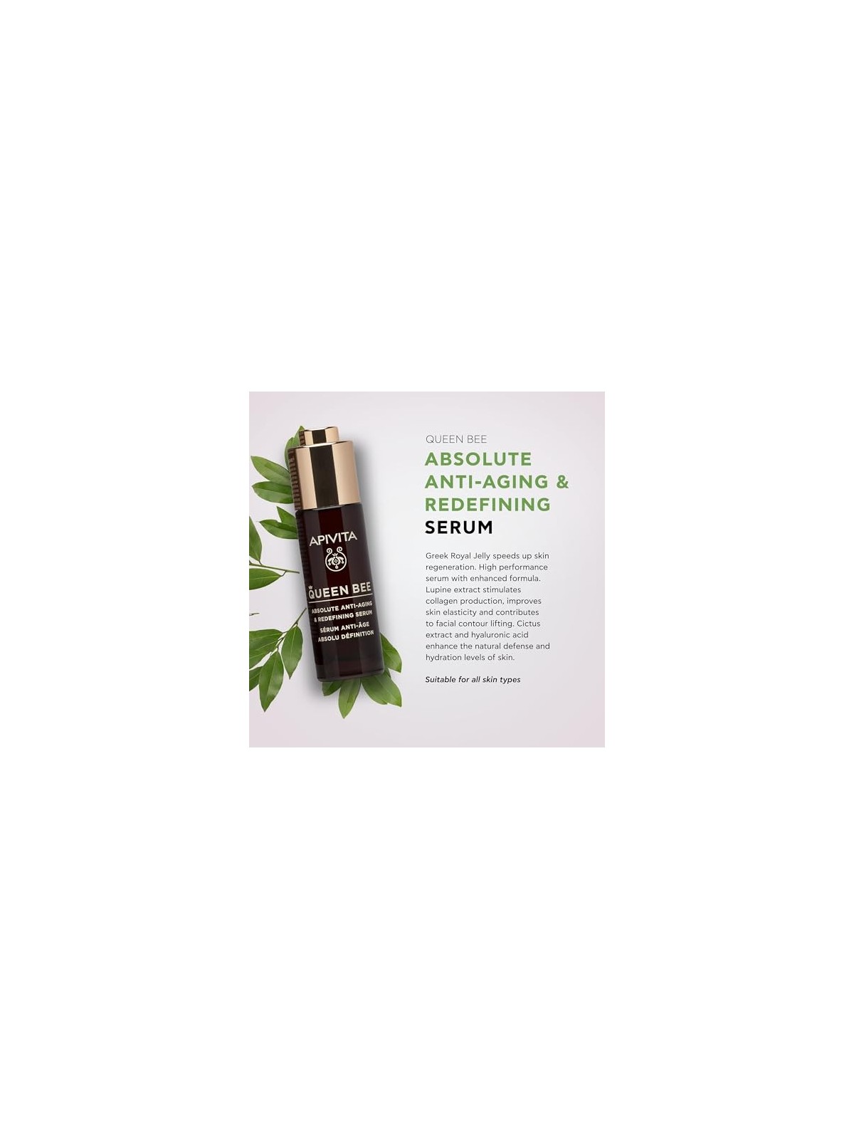 Apivita QUEEN BEE siero redensificante antiet assoluto 30ml donna Apivita www.essenzetotalstyle.com 