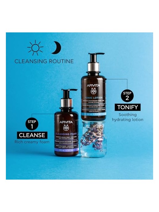 Apivita 2 IN 1 TONICO VISO con lavanda e miele 200ml donna Apivita www.essenzetotalstyle.com 