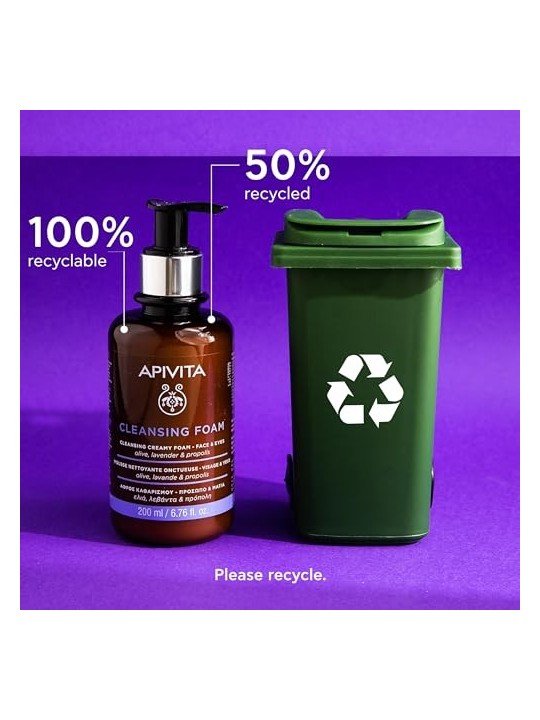 Crema Detergente Viso/Occhi Apivita con oliva e lavanda 200ml