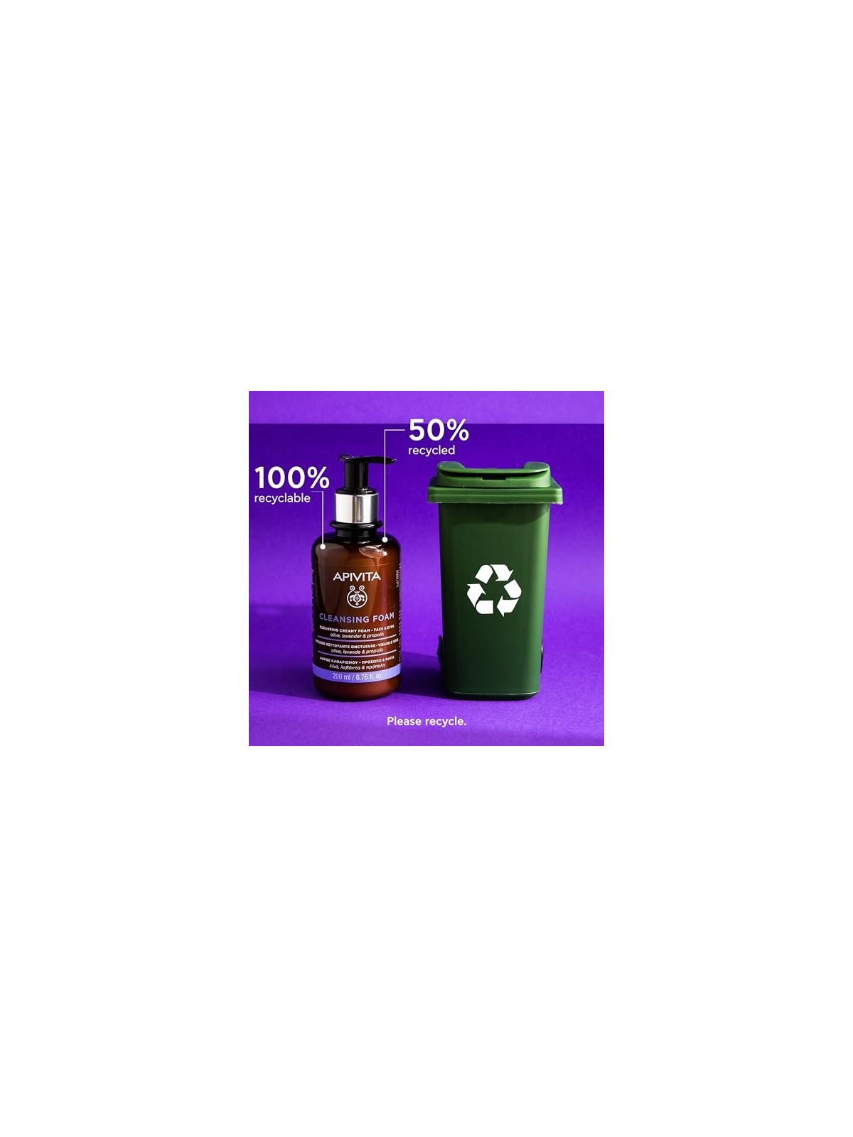 Crema Detergente Viso/Occhi Apivita con oliva e lavanda 200ml