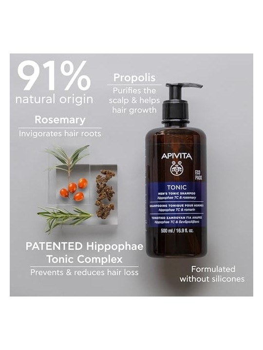 Apivita Ecopack Shampoo Tonificante per Uomo 500ml acquista 