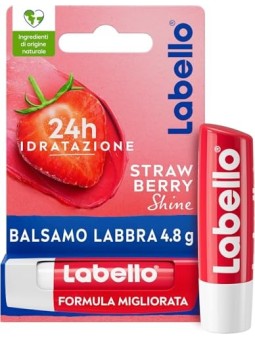 Labello Balsamo labbra curativo e brillante alla fragola unisex 48g