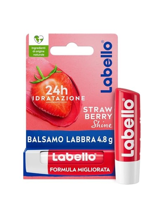 Labello Balsamo labbra curativo e brillante alla fragola unisex 48g