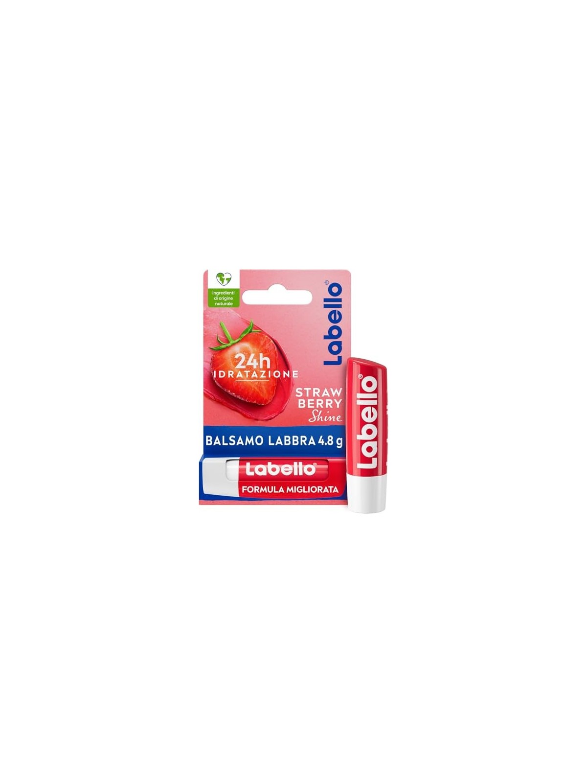 Labello Balsamo labbra curativo e brillante alla fragola unisex 48g