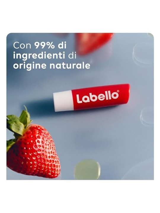 Labello Balsamo labbra curativo e brillante alla fragola unisex 48g