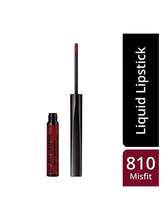Rimmel London LIP ART GRAPHIC delineatore e rossetto liquido 810be free 5ml donna