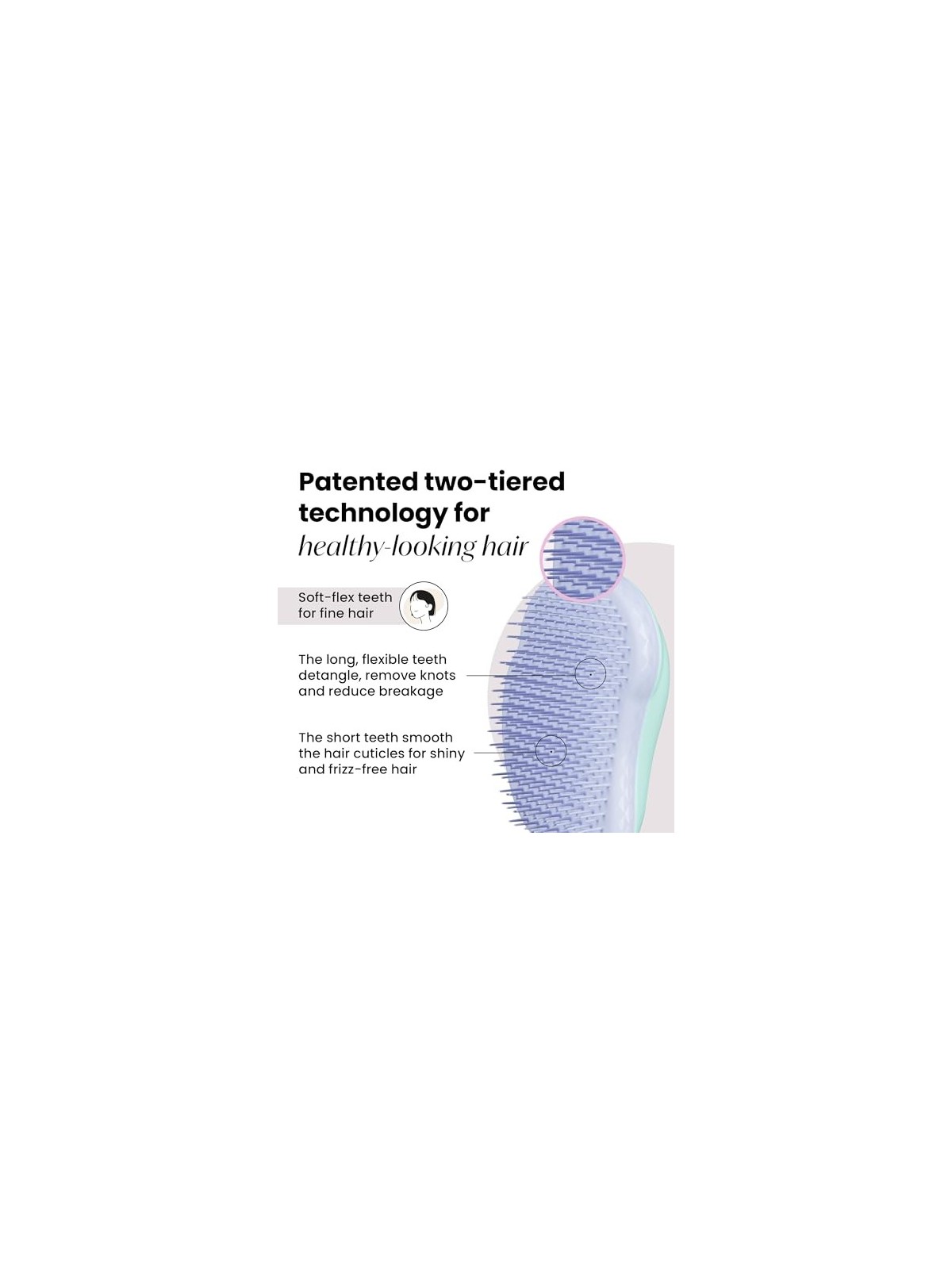 Tangle Teezer Salon Elite Mint Lilac donna 1 unità Hairbrush For Fine, Colour-Treated Tangle Teezer www.essenzetotalstyle.com 