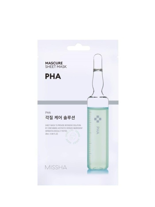Maschera in tessuto esfoliante e detergente con acidi PHA 28ml