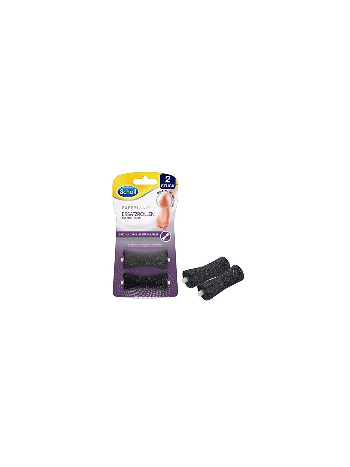 Scholl Velvet Smooth 2 pezzi Testina rotativa per talloni screpolati donna