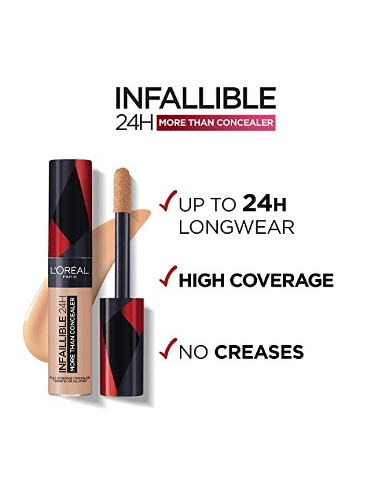 LOrï¿½ï¿½al Infailliable More Than Concealer Correttore correttore completo 11 ml donna 324 Oatmeal