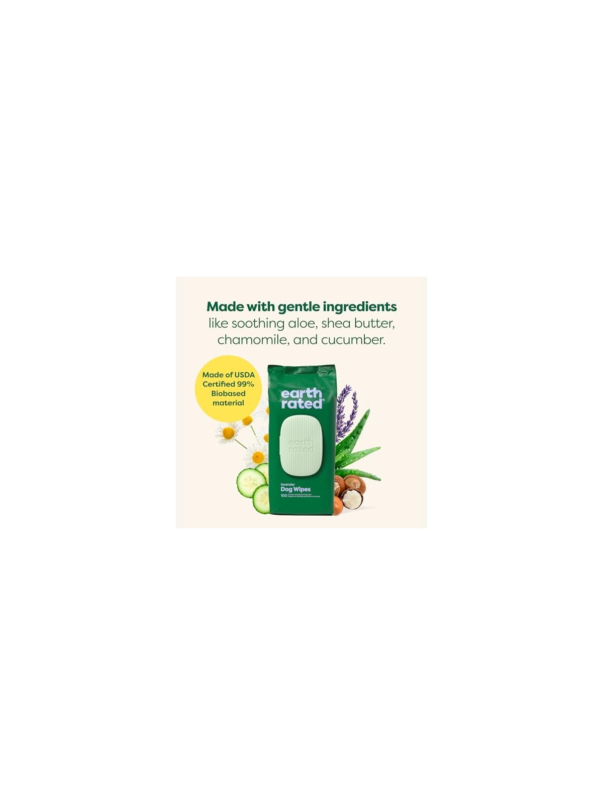 Earth Rated PET WIPES bio lavanda 100 unit