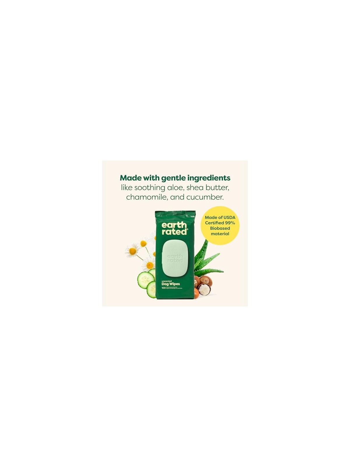 Earth Rated PET WIPES bio senza profumo 100 unitï¿½ï¿½