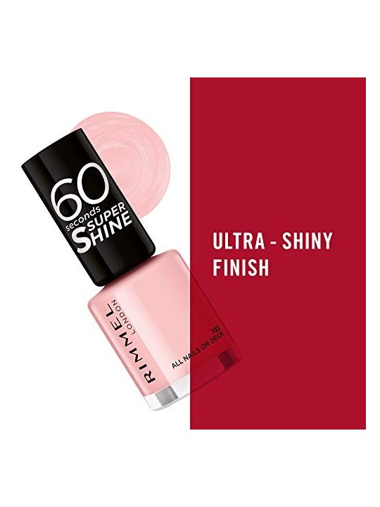 Rimmel 60 Secondi Super Shine Smalto per unghie 8 ml donna 722 All Nails On Deck