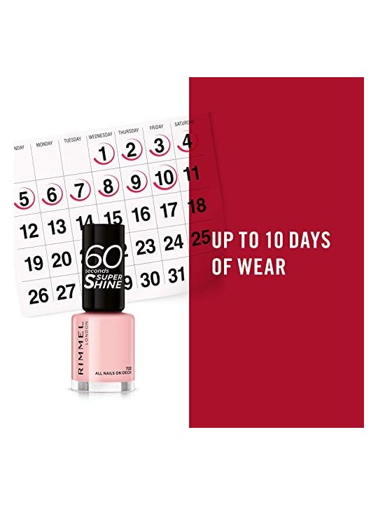 Rimmel 60 Secondi Super Shine Smalto per unghie 8 ml donna 722 All Nails On Deck