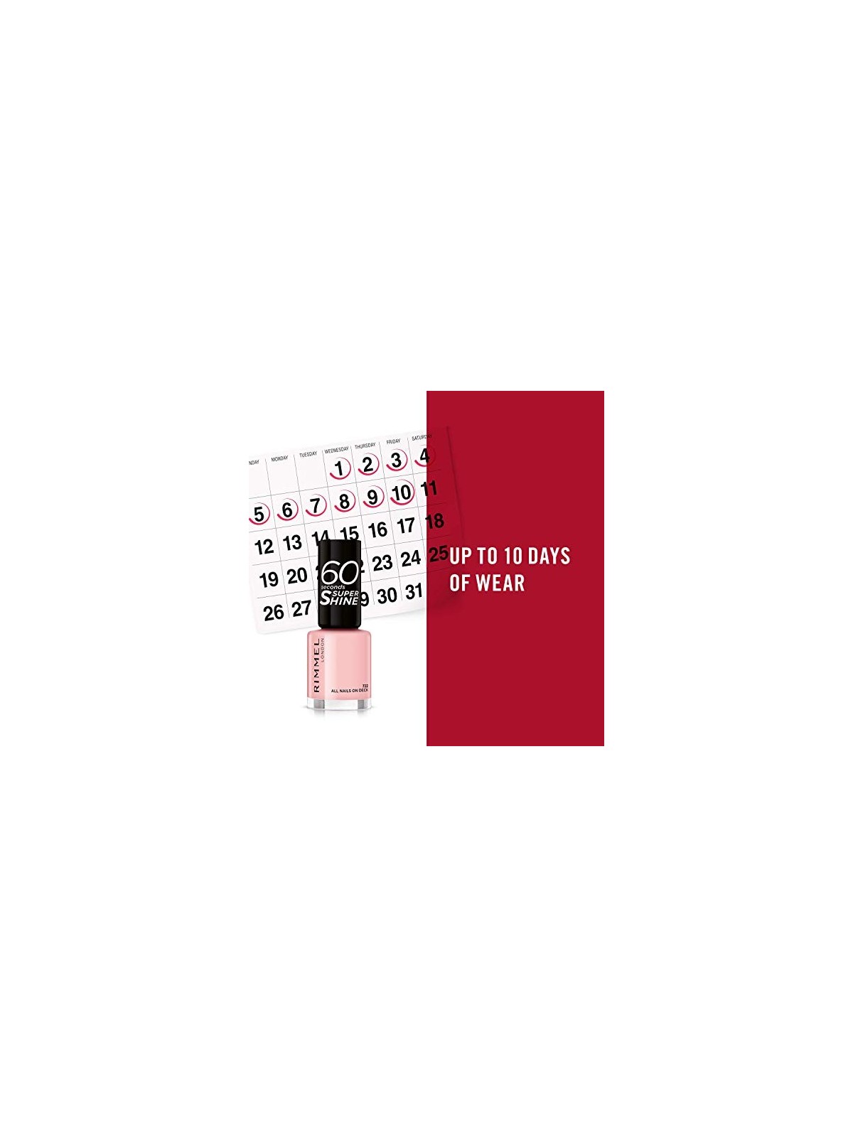 Rimmel 60 Secondi Super Shine Smalto per unghie 8 ml donna 722 All Nails On Deck