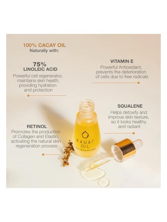 Olio per il Viso Kahai Oil 100 naturale antiinvecchiamento 30ml donna