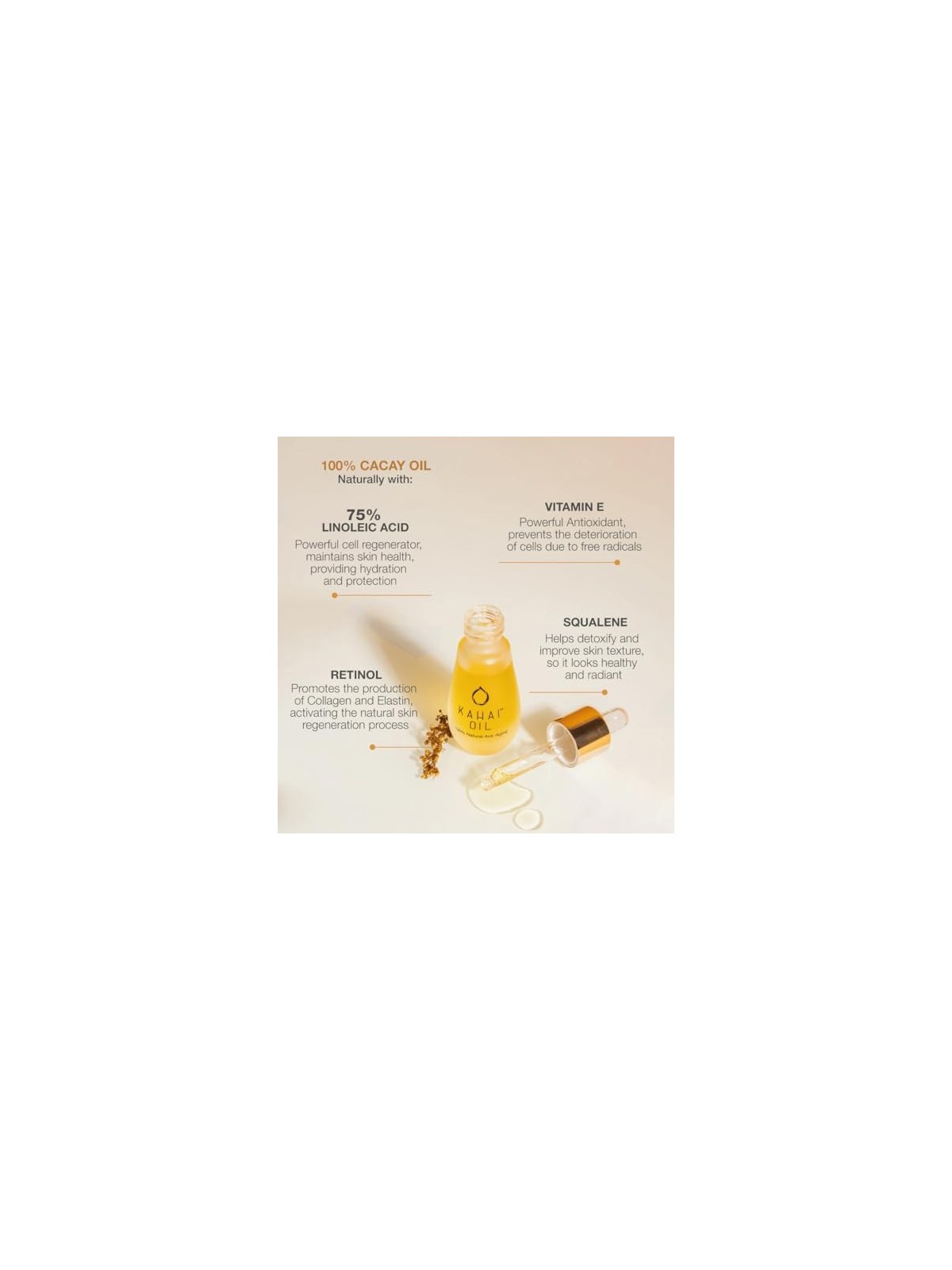 Olio per il Viso Kahai Oil 100 naturale antiinvecchiamento 30ml donna