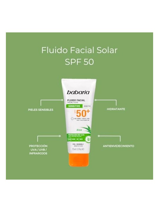 Babaria SOLAR ADN SENSITIVE crema solare viso SPF50 75ml unisex
