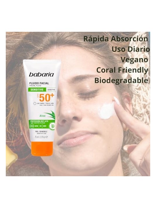 Babaria SOLAR ADN SENSITIVE crema solare viso SPF50 75ml unisex