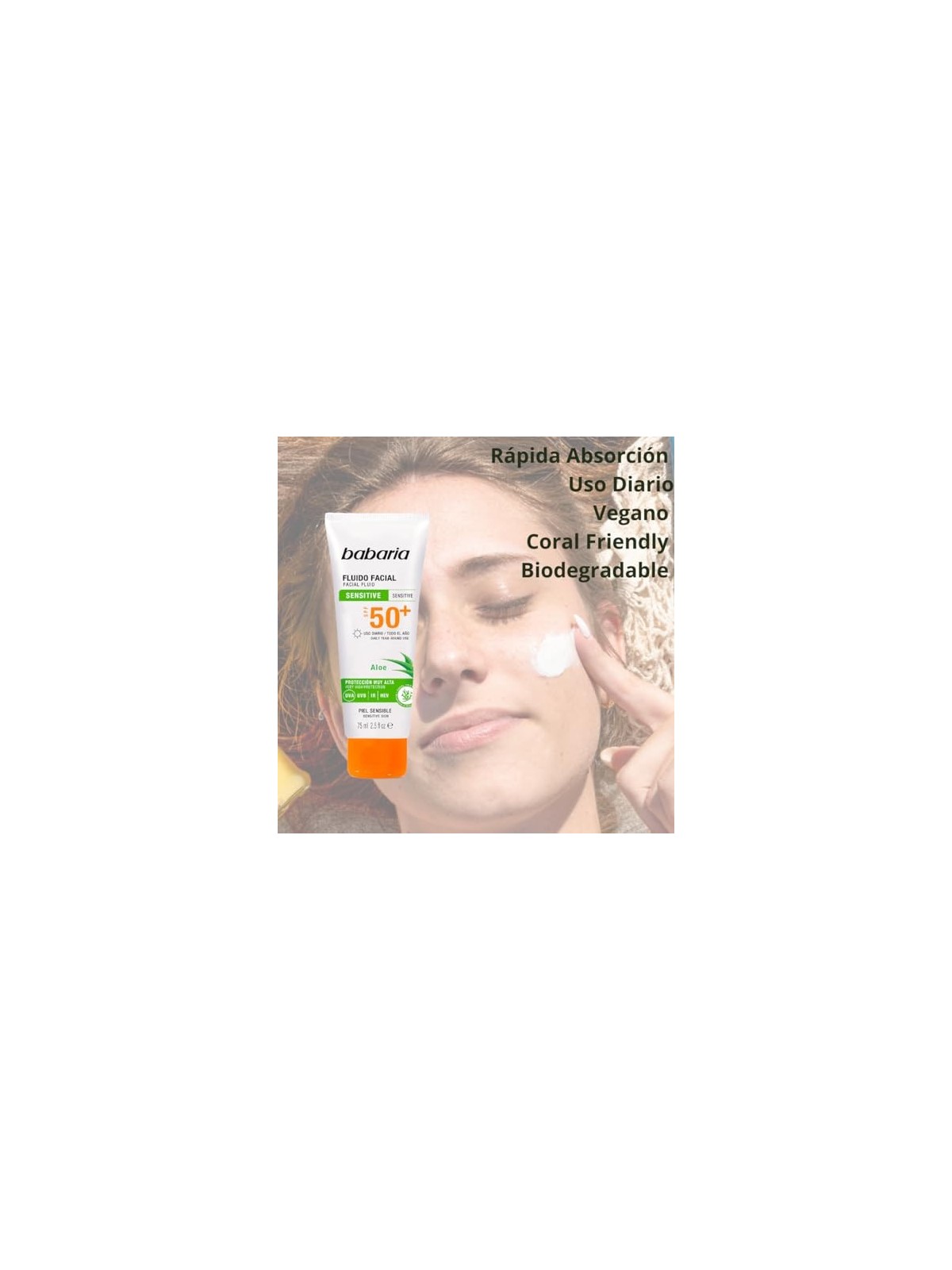 Babaria SOLAR ADN SENSITIVE crema solare viso SPF50 75ml unisex