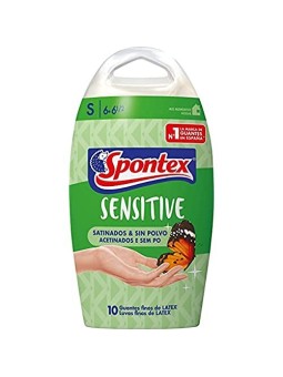 SPONTEX Guanti Sensibili in Lattice Satinati Senza Polvere Taglia S Unisex