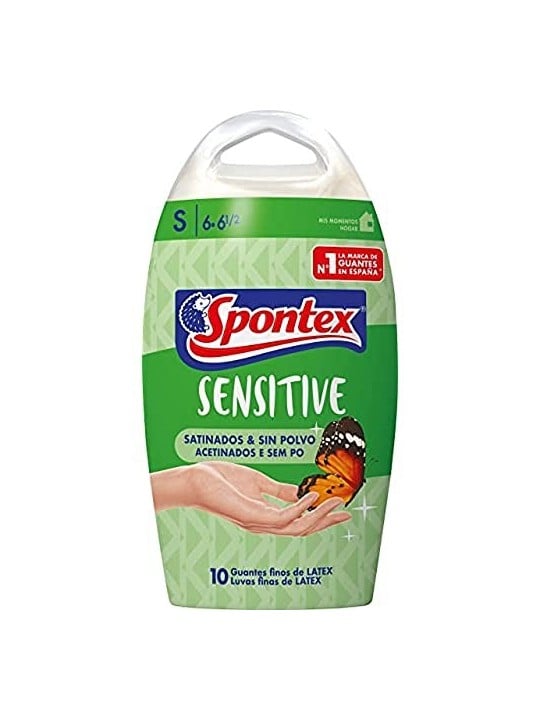 SPONTEX Guanti Sensibili in Lattice Satinati Senza Polvere Taglia S Unisex