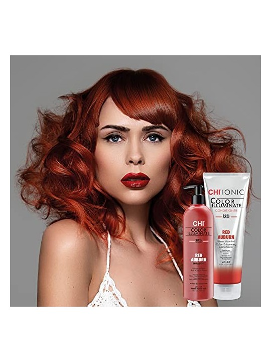 Chi Ionic Color Illuminate Shampoo Senza Parabeni per Capelli Naturali e Colorati Rosso Auburn 739ml donna