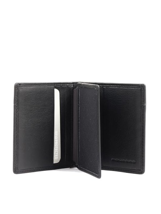 Piquadro Portafoglio Urbano in Pelle Porta Carte di Credito Nero Uomo