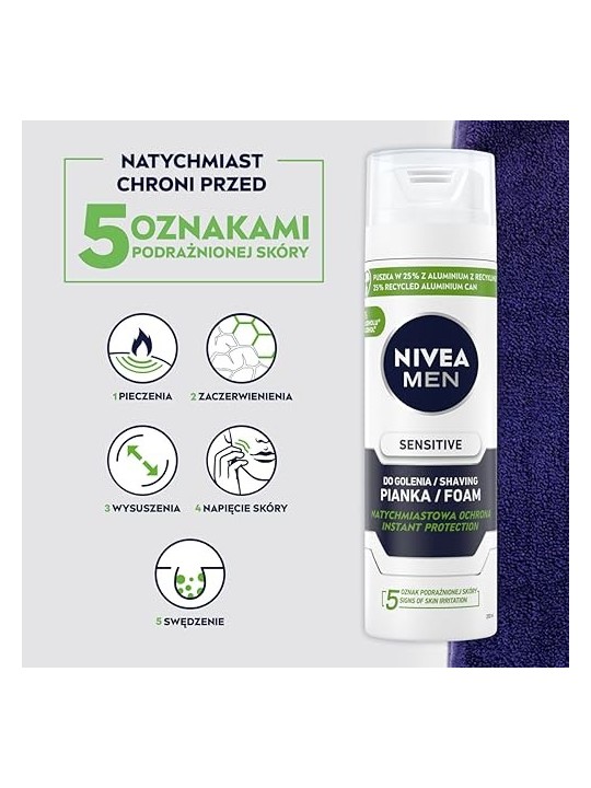 NIVEA Men Sensitive schiuma da barba lenitiva 200ml