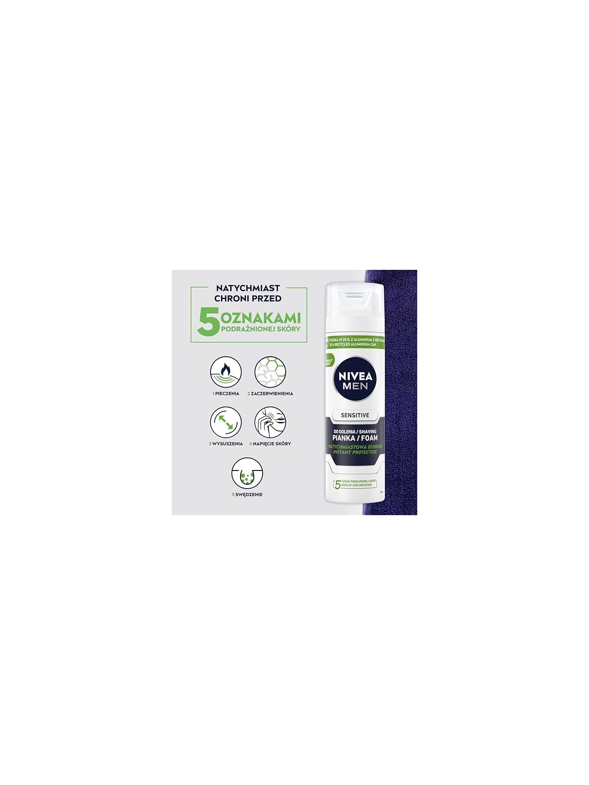 NIVEA Men Sensitive schiuma da barba lenitiva 200ml