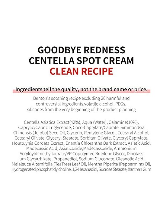 Benton ADDIO ROSSORE CENTELLA crema spot 15 gr donna