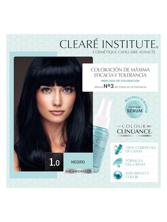 Clear Institute COLOUR CLINUANCE cabellos delicados 10negro 1 unit donna