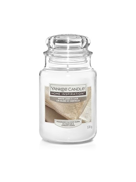 Candela profumata Yankee Candle Lino e pizzo bianco 538.0g