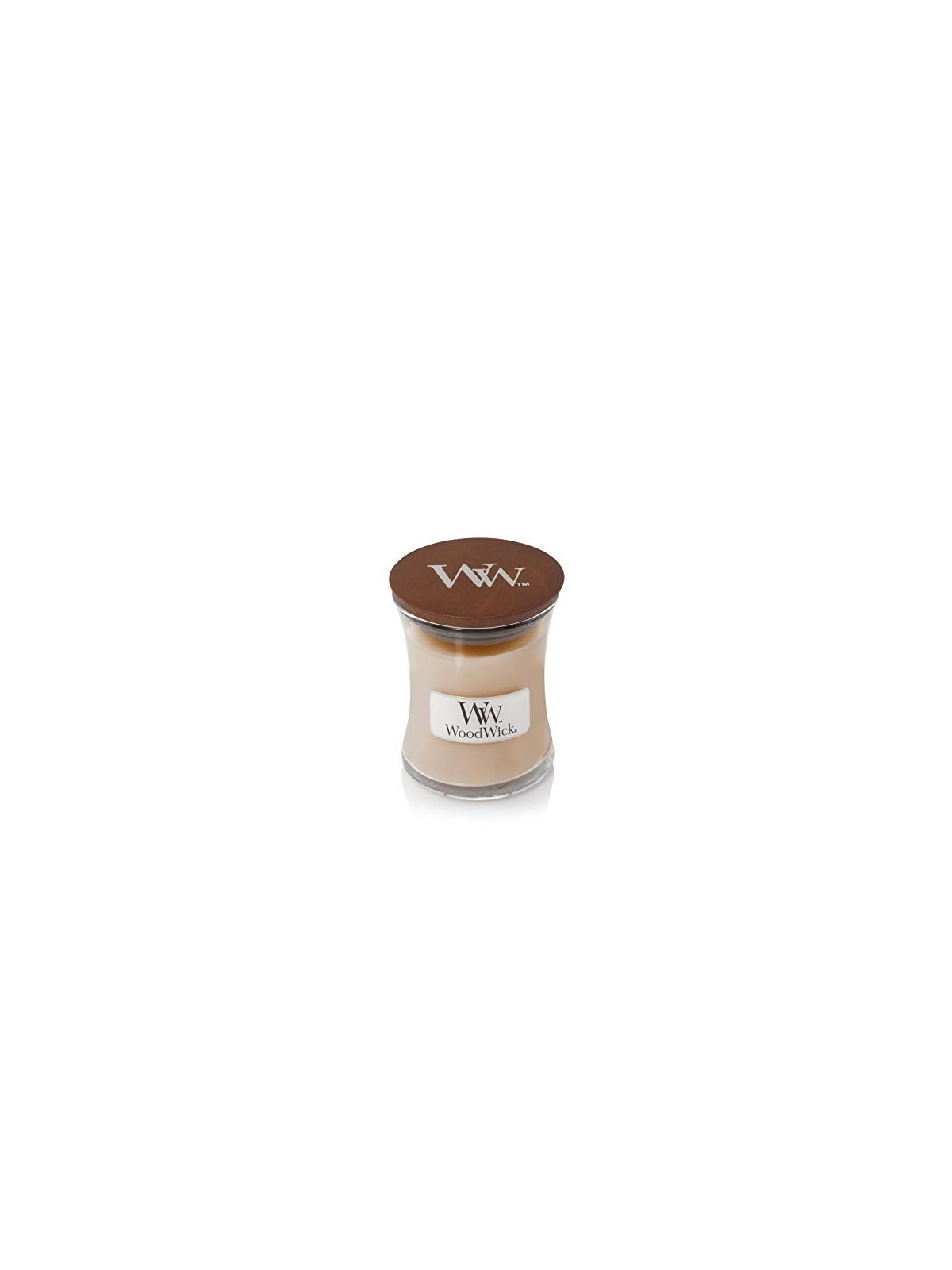 Candela profumata in vaso di ceramica bianca WoodWick 85g