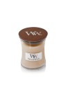 Candela profumata in vaso di ceramica bianca WoodWick 85g