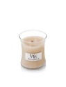 Candela profumata in vaso di ceramica bianca WoodWick 85g