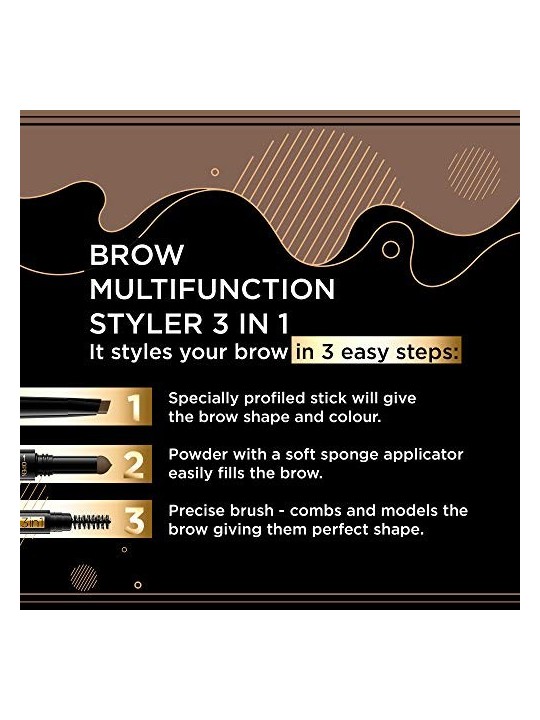 Brow Multifunzione 3 in 1 cipria riempitiva 01 Marrone medio