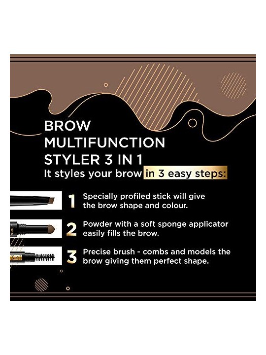 Brow Multifunzione 3 in 1 cipria riempitiva 01 Marrone medio