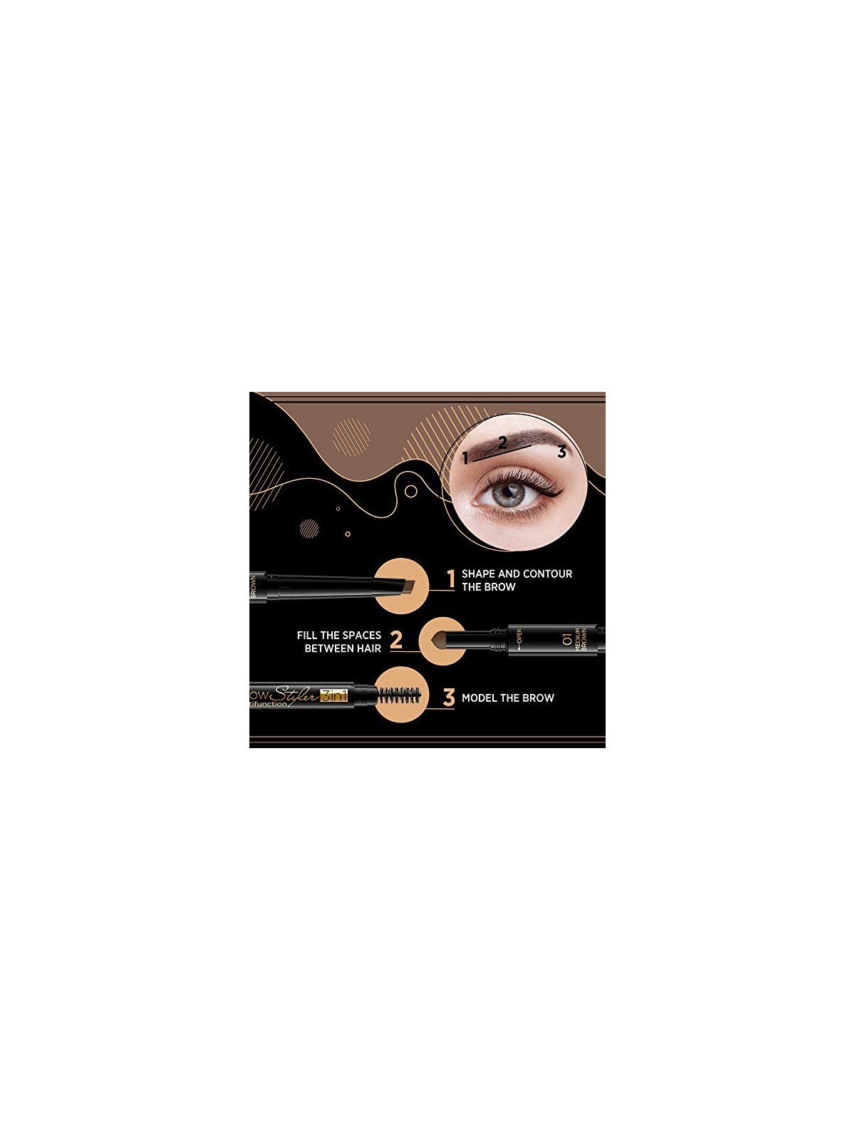 Brow Multifunzione 3 in 1 cipria riempitiva 01 Marrone medio