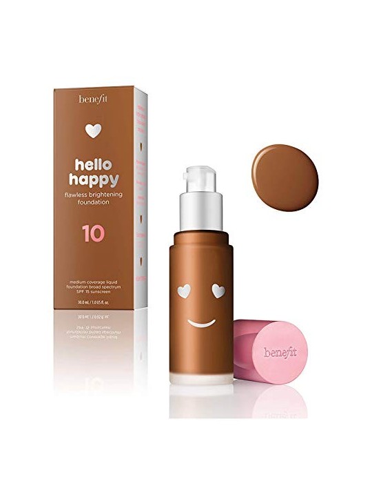 Benefit Hello Happy Fondotinta Liquido Illuminante 10 Deep Warm SPF 15 30ml donna
