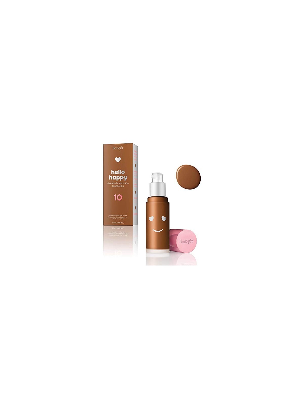 Benefit Hello Happy Fondotinta Liquido Illuminante 10 Deep Warm SPF 15 30ml donna