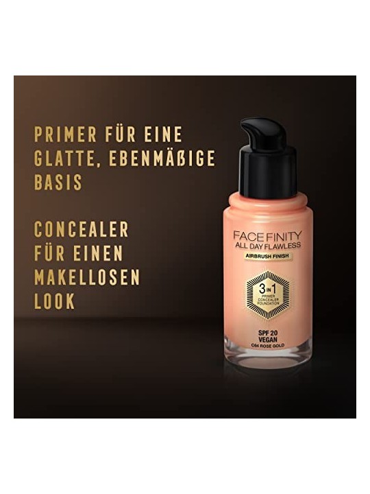 Max Factor All Day Flawless Facefinity 3 in 1 Makeup 30ml 64C Rose Gold
