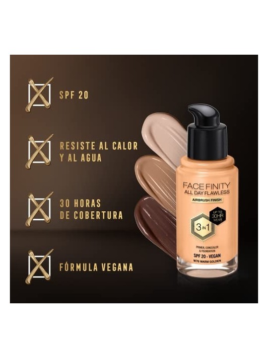 Max Factor All Day Flawless Facefinity 3 in 1 W76 Warm Golden