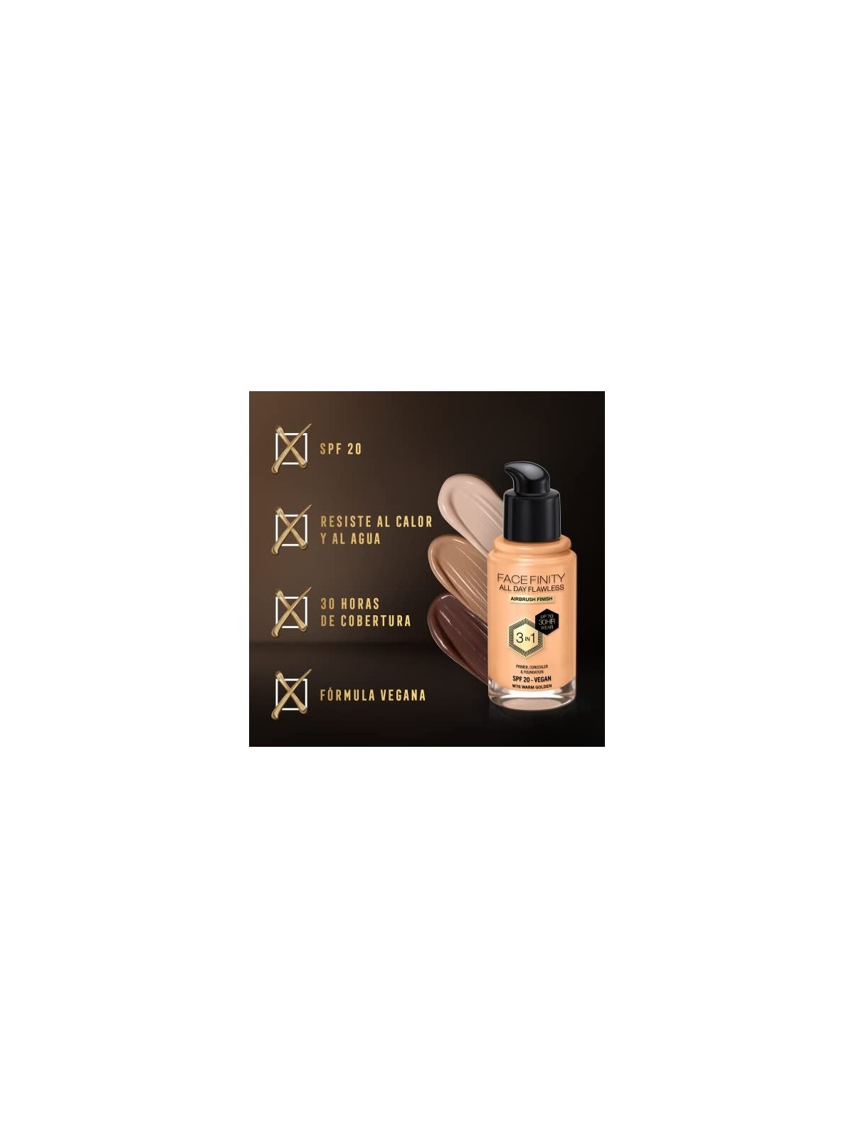 Max Factor All Day Flawless Facefinity 3 in 1 W76 Warm Golden