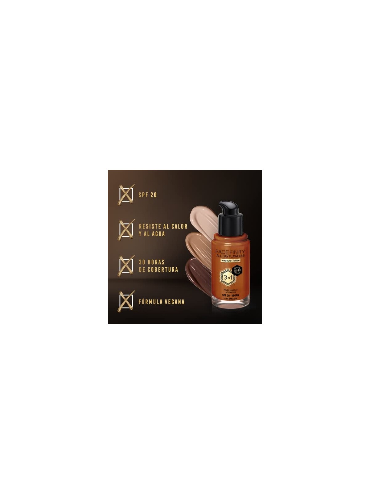 Max Factor FACEFINITY ALL DAY FLAWLESS 3 IN 1 C105 Ganache 30ml