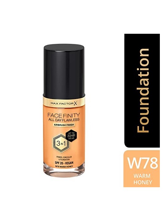 Max Factor All Day Flawless Facefinity 3 in 1 W78 Warm Honey