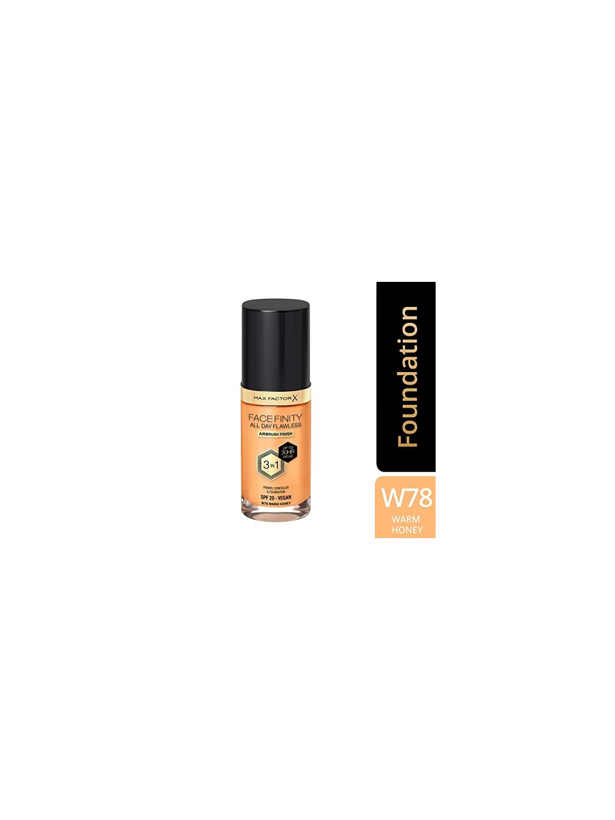 Max Factor All Day Flawless Facefinity 3 in 1 W78 Warm Honey